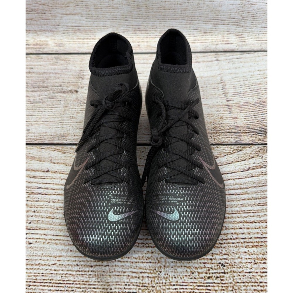 New Nike Youth 4Y Mercurial Superfly 7 Club FG/MG Black Soccer Cleats AT7949-010